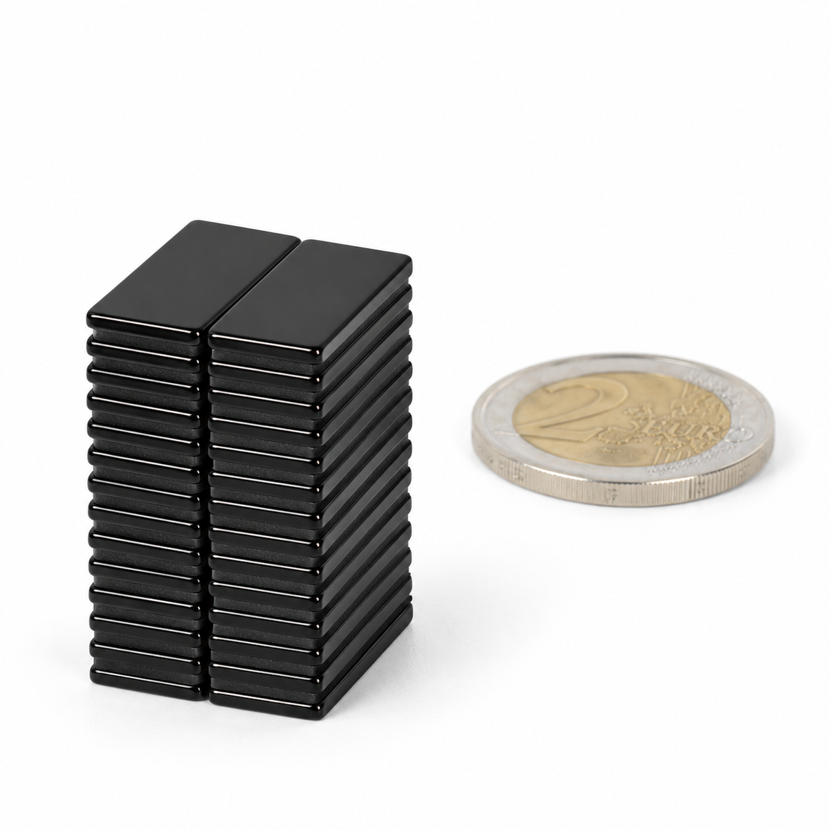Neodymium Block Magnet 30x15x2 mm N42 Epoxy – 30 pieces