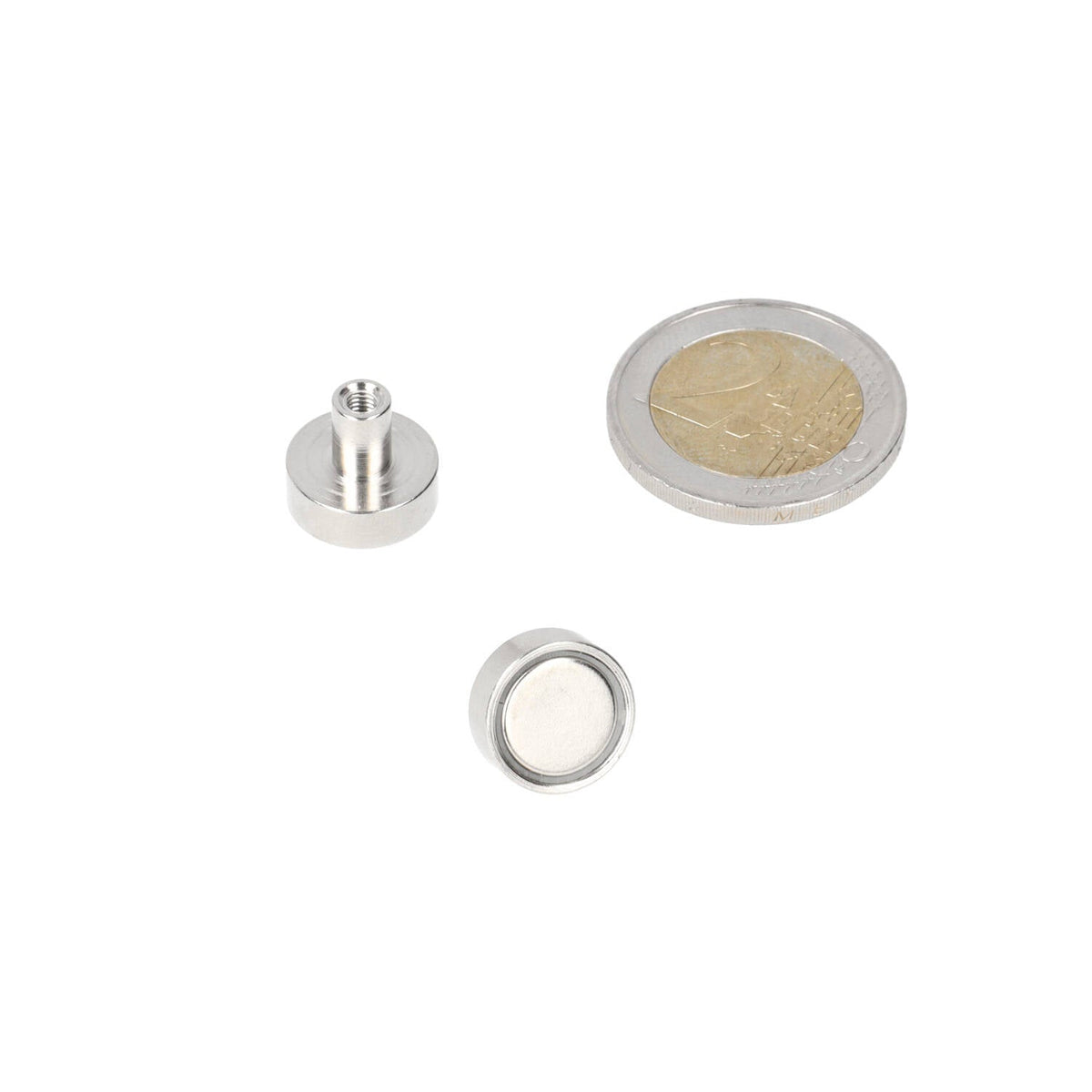 Neodymium Potmagneet Ø13 x 5 mm N40 NiCuNi draadbus M3 - Magnetenspecialist Import & Export B.V.