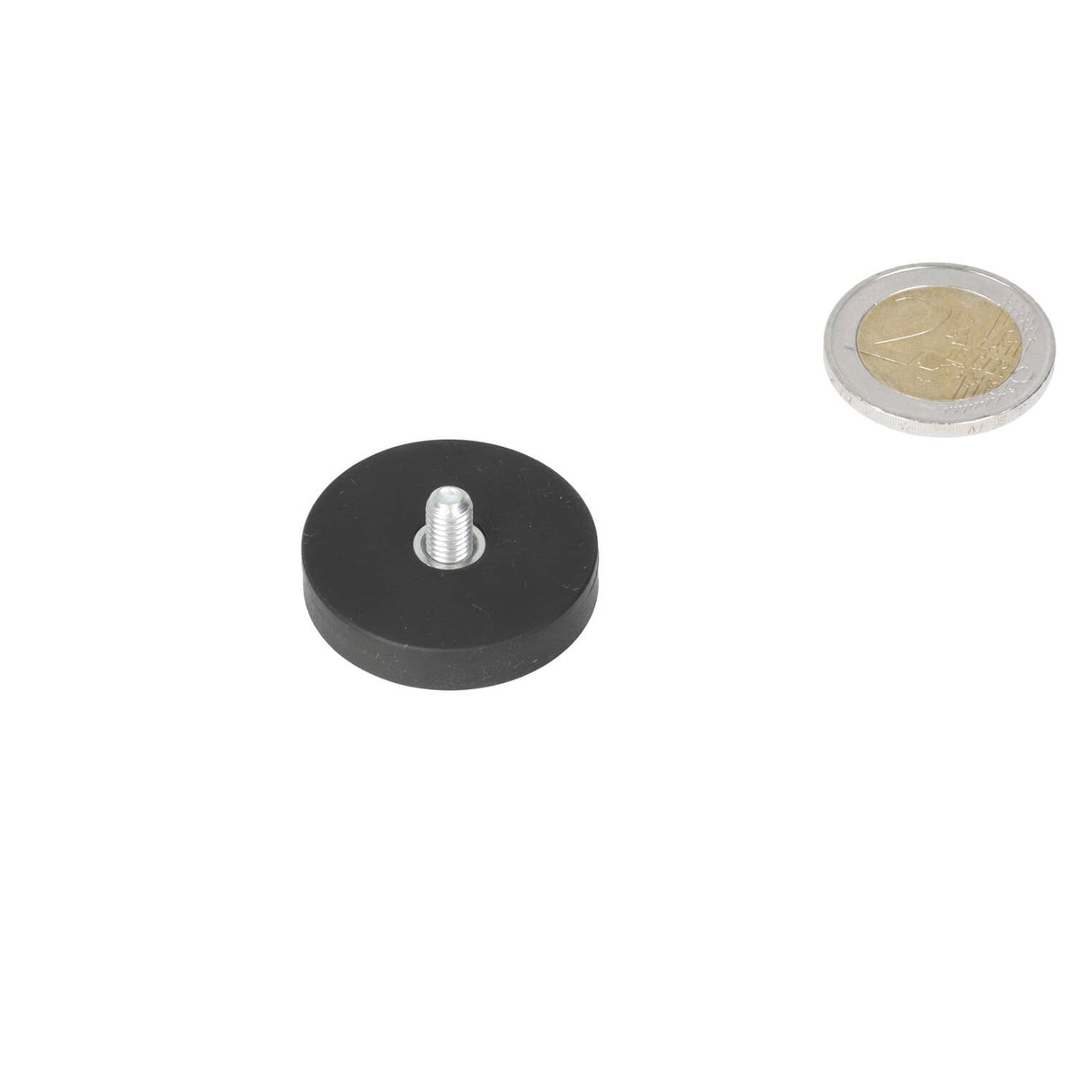 Neodymium Rubber Potmagneet Ø31 x 6 mm N40 draadstift M5 - Magnetenspecialist Import & Export B.V.