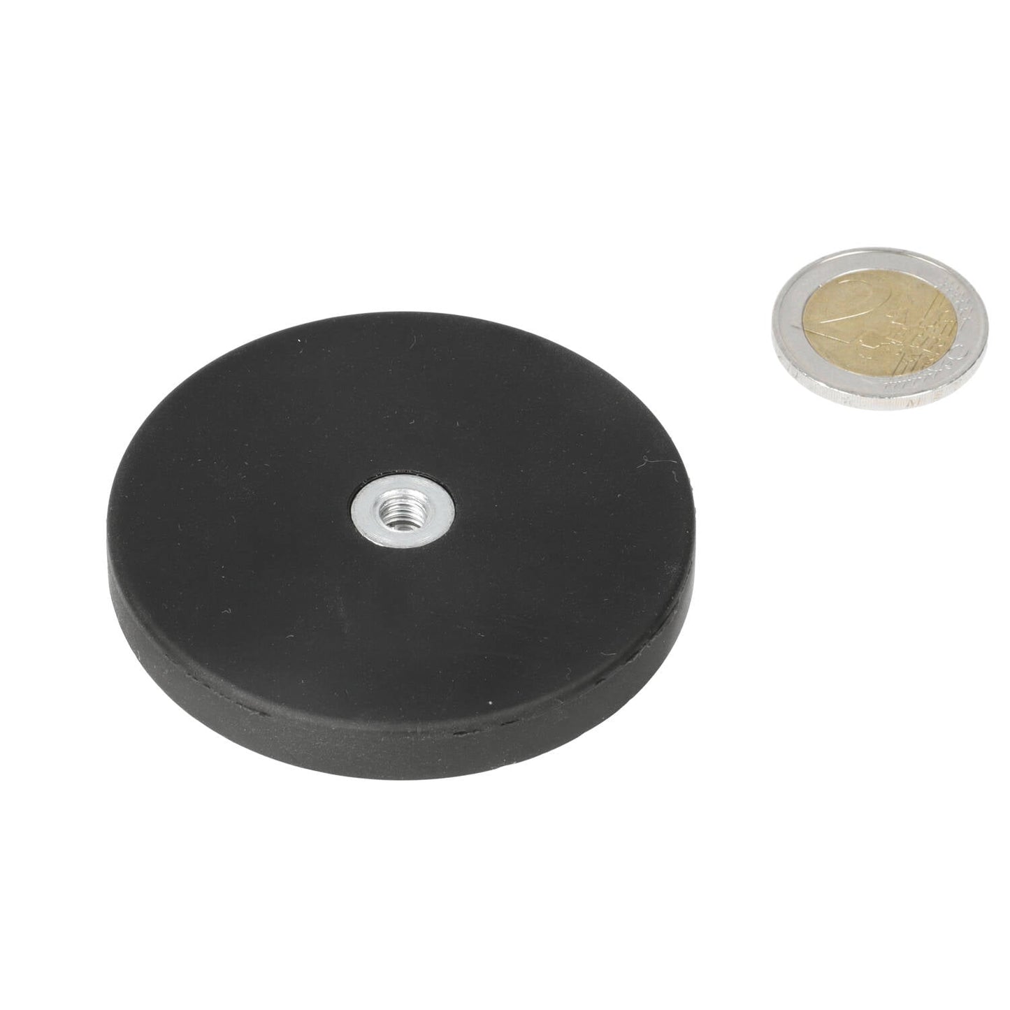 Neodymium Rubber Potmagneet Ø66 x 8,5 mm N40 inwendig schroefdraad M6 - Magnetenspecialist Import & Export B.V.