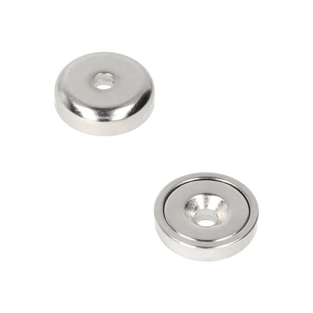 Aimant en néodyme Ø 16 x 5 mm N40 NiCuNi, trou percé/zingué