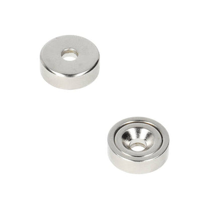 Aimant en néodyme Ø 13 x 4,5 mm N40 NiCuNi, trou percé/zingué