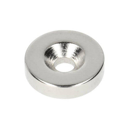 Aimant annulaire en néodyme Ø 15 x Ø 8,1 x 4 mm N35 NiCuNi avec trou percé/alésé, pôle nord