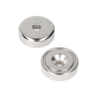 Neodymium Pot Magnet Ø25 x 8 x 5.5 mm N40 NiCuNi bore/countersink hole