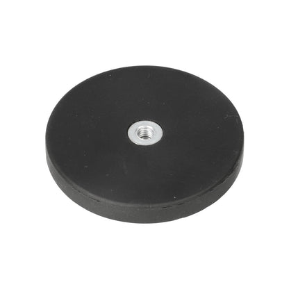 Neodymium Rubber Pot Magnet Ø66 x 8.5 mm N40 internal M6 thread