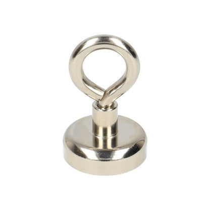 Neodymium Eye Magnet Ø25 x 8 mm N40 steel pot NiCuNi