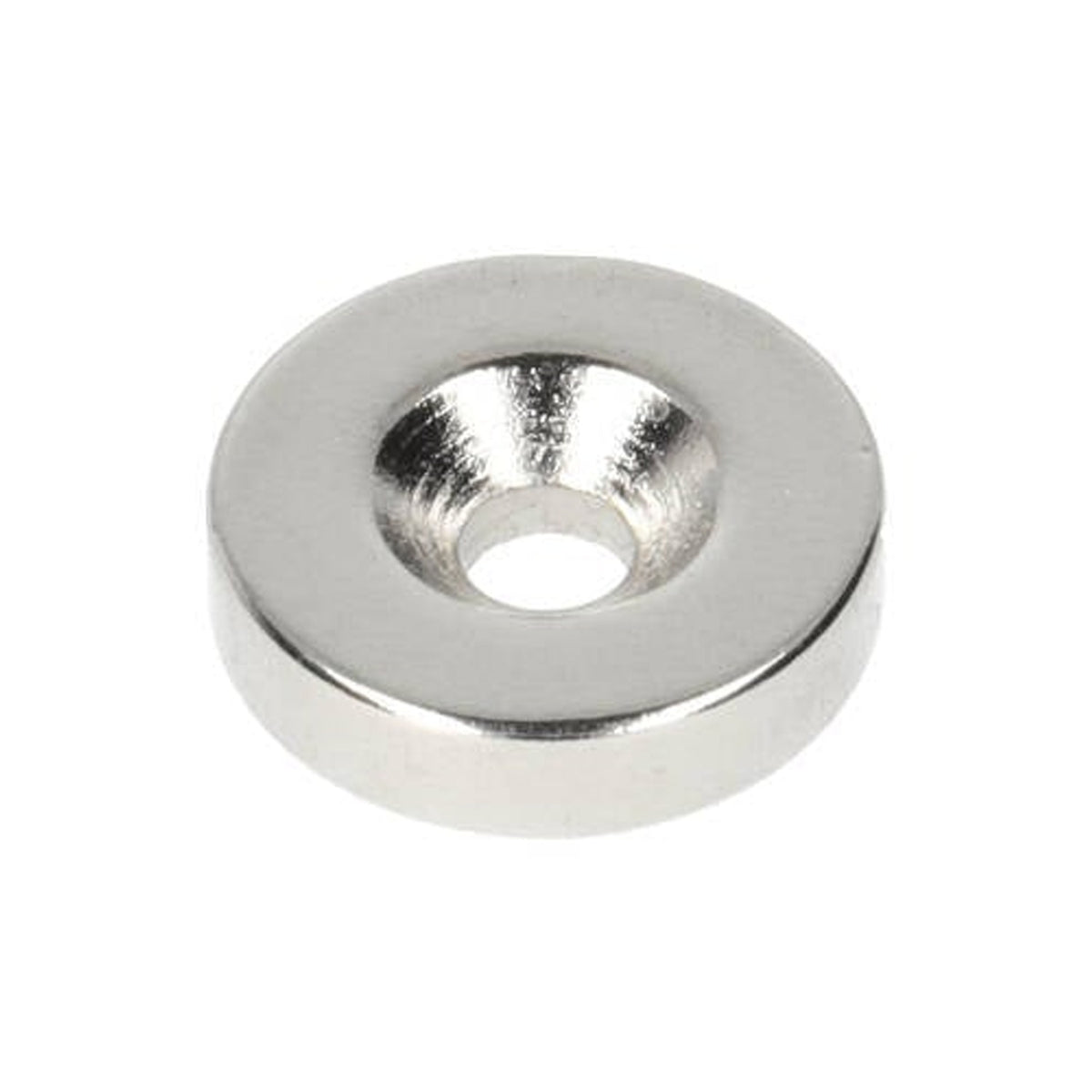 Neodymium Ring Magnet Ø16 x Ø8.1 x 4 mm N35 NiCuNi with countersink South pole