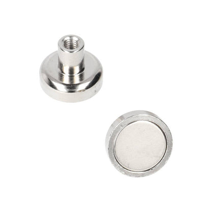 Neodym-Topfmagnet Ø16 x 5 mm N40 NiCuNi Gewindebuchse M4