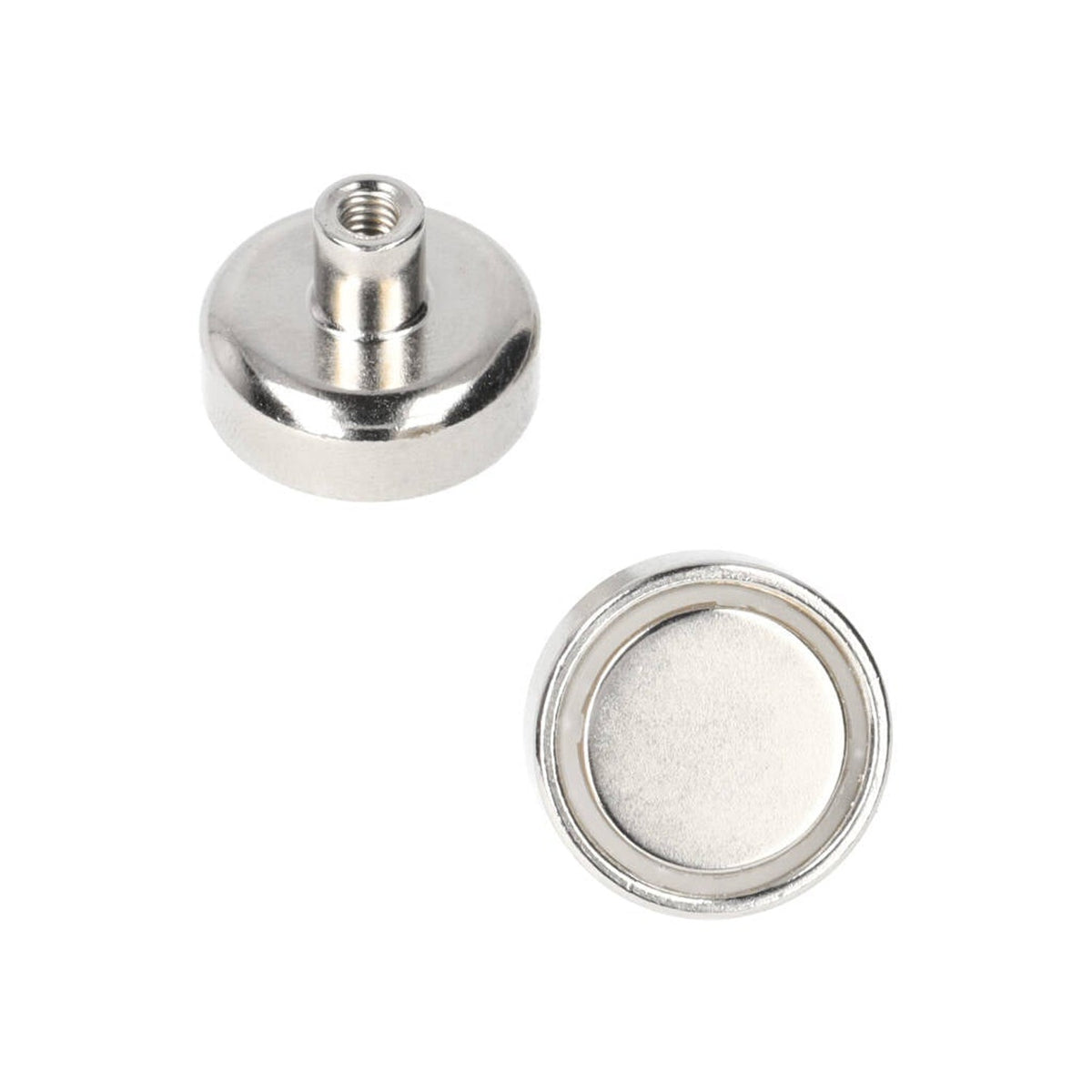 Aimant en néodyme Ø 20 x 6 mm N40, douille filetée NiCuNi M4