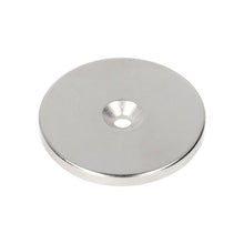 Neodym-Ringmagnet Ø42 x Ø9,5 x 4 mm N35 NiCuNi mit Bohr-/Senkloch Nordpol