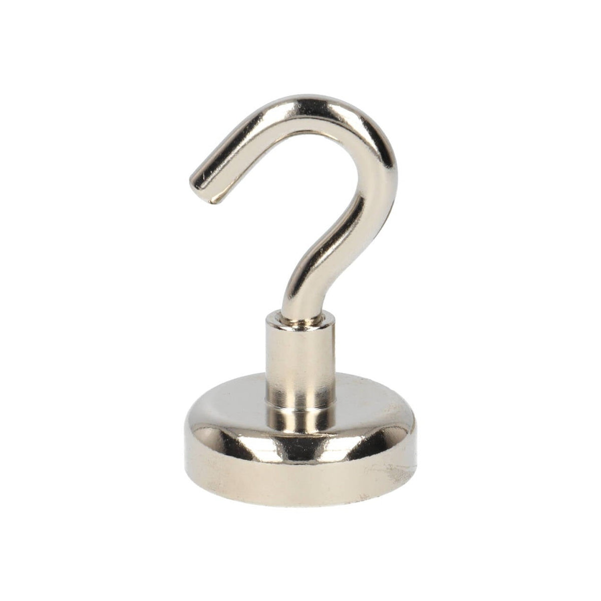 Neodymium Hook Magnet Ø25 x 8 mm N40 steel pot NiCuNi