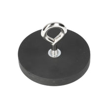 Neodymium Eye Magnet Ø43 x 6 mm N40 steel pot rubber coated M4