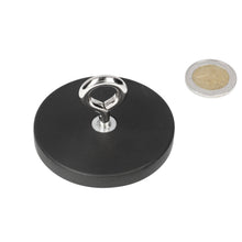 Neodymium Rubber Oogmagneet Ø66 mm N40 Stalen Pot