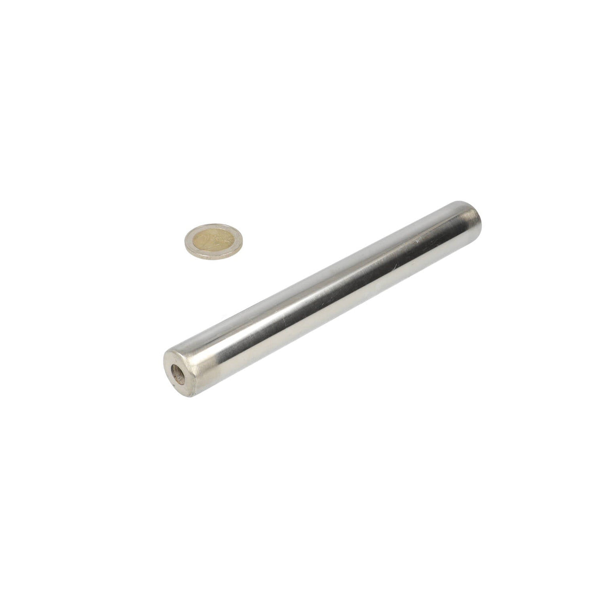 Filtermagneet Neodymium RVS Ø25 × 190 mm N42 diametraal 2× binnendraad M8 Coating NiCuNi - Magnetenspecialist Import & Export B.V.