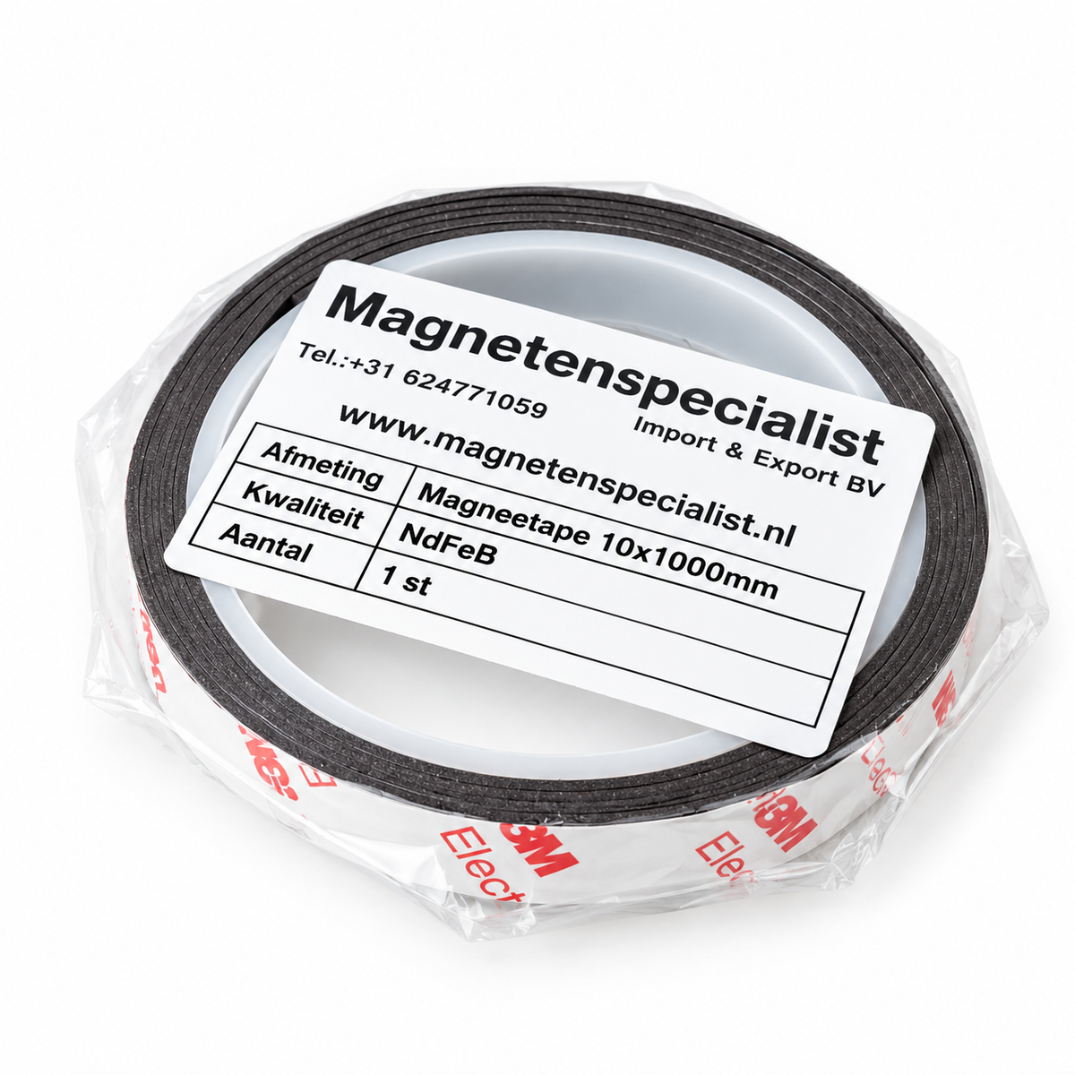 Zelfklevende Neodymium Magneetband 10 x 1000 mm