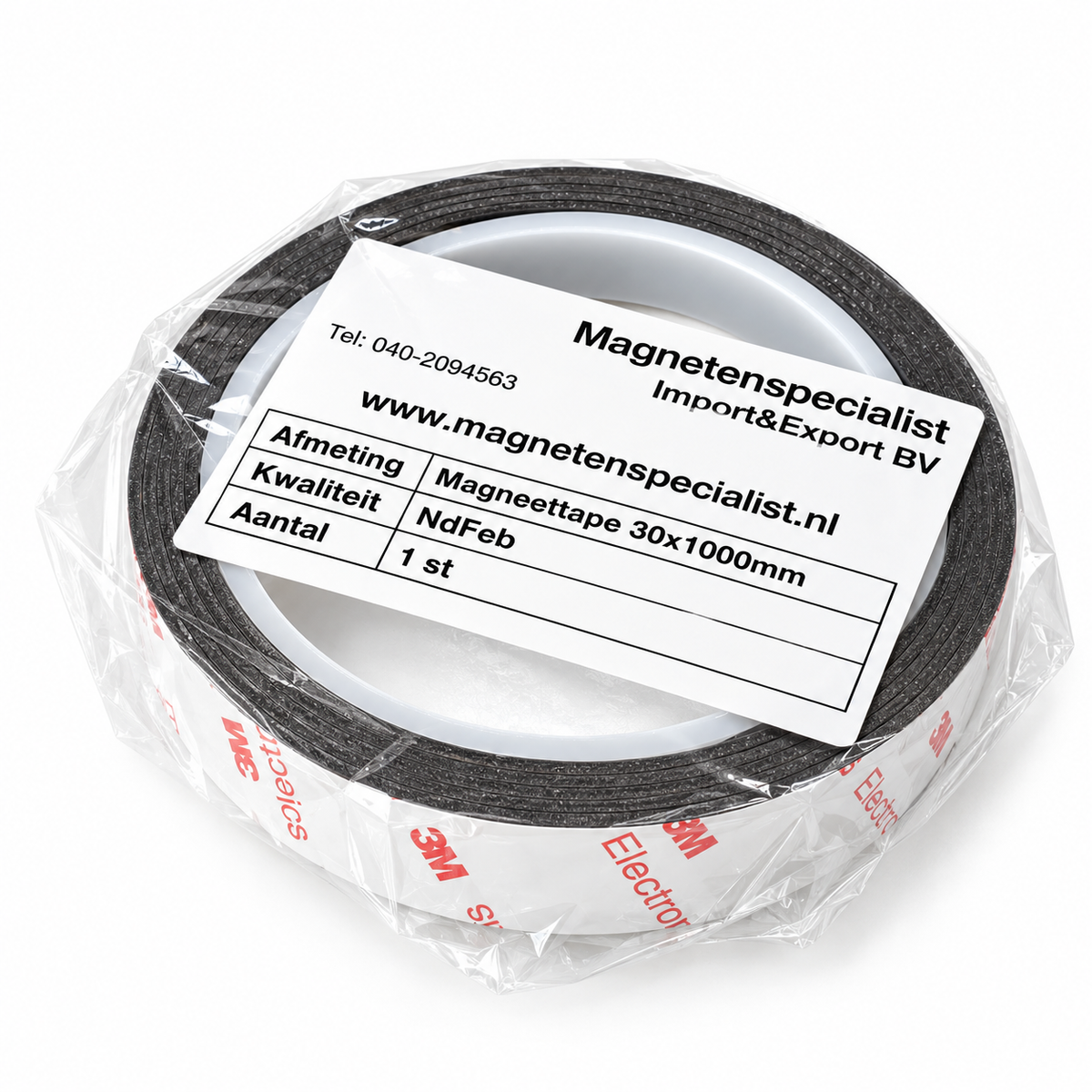Zelfklevende Neodymium Magneetband 30 x 1000 mm - Magnetenspecialist Import & Export B.V.