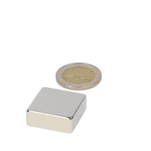 Neodymium Blokmagneet 25 x 25 x 10 mm N48 NiCuNi - Magnetenspecialist Import & Export B.V.