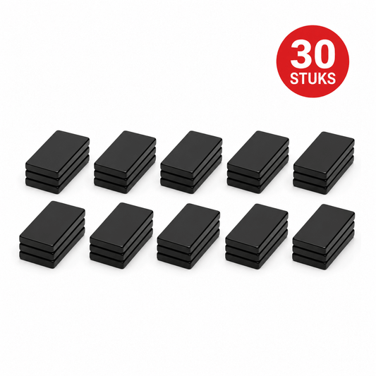 Neodymium blokmagneet 30x15x2 mm N42 Epoxy – 30 stuks - Magnetenspecialist Import & Export B.V.