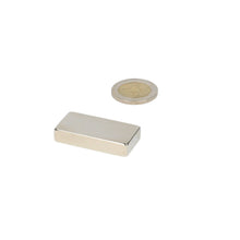 Neodymium Blokmagneet 40 x 20 x 8 mm N45 NiCuNi - Magnetenspecialist Import & Export B.V.