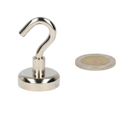 Neodymium Haakmagneet Ø 25 x 8 mm N40 stalen pot NiCuNi - Magnetenspecialist Import & Export B.V.