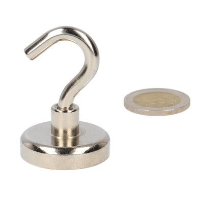 Neodymium Haakmagneet Ø 32 x 10 mm N40 stalen pot NiCuNi - Magnetenspecialist Import & Export B.V.