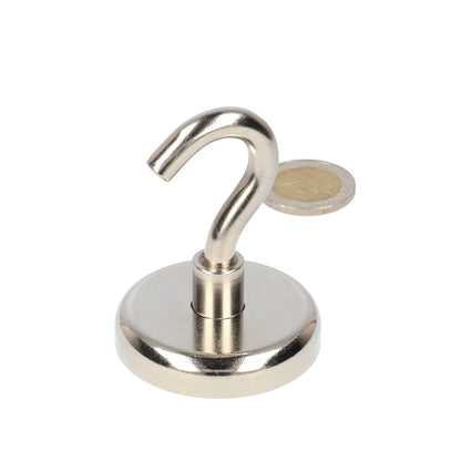 Neodymium Haakmagneet Ø 48 x 12 mm N40 stalen pot NiCuNi - Magnetenspecialist Import & Export B.V.