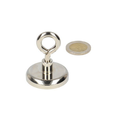 Neodymium Oogmagneet Ø40 x 18 mm N40 Stalen Pot NiCuNi - Magnetenspecialist Import & Export B.V.