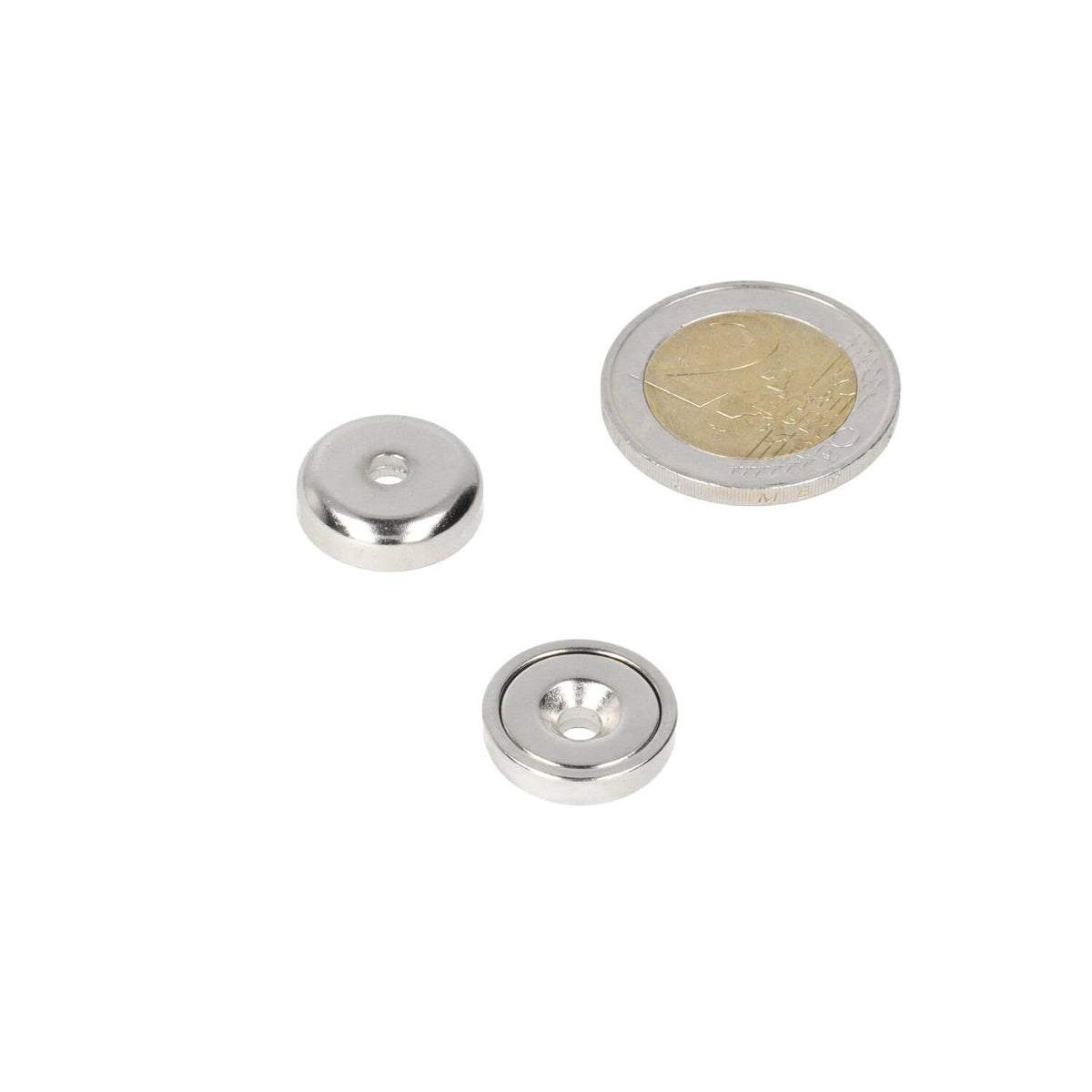 Neodymium Potmagneet Ø16 x 5 mm N40 NiCuNi boor-/verzinkgat - Magnetenspecialist Import & Export B.V.