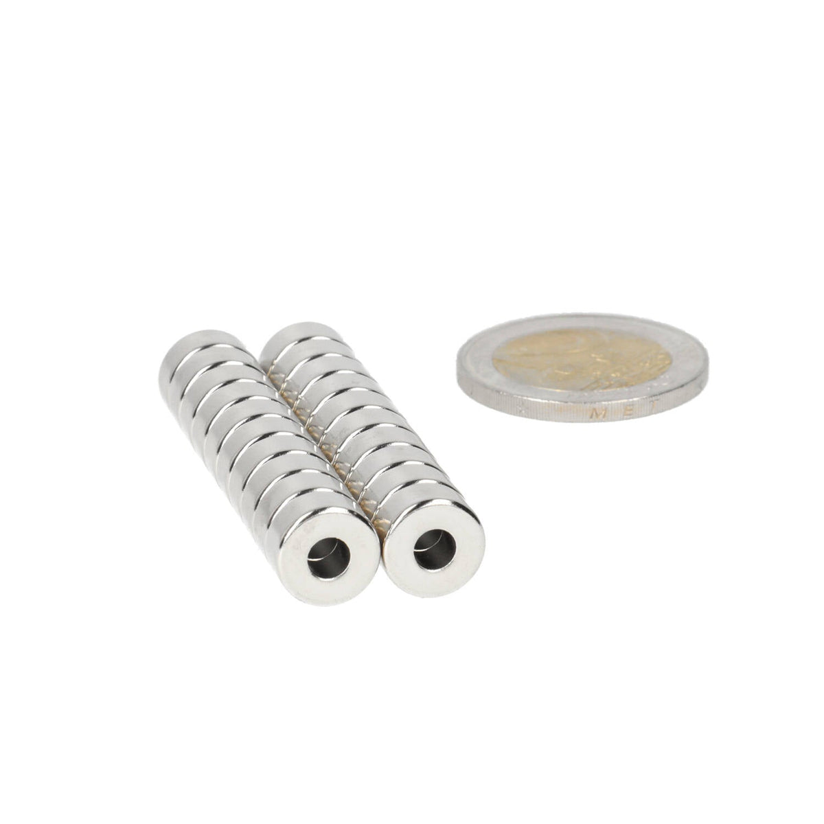 Neodymium Ringmagneet Ø10 x Ø4 x 5 mm N50 NiCuNi - Magnetenspecialist Import & Export B.V.