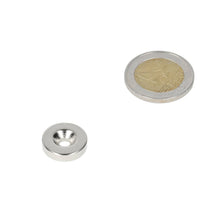 Neodymium Ringmagneet Ø15 x Ø8,1 x 4 mm N35 NiCuNi met boor-/verzinkgat Noordpool - Magnetenspecialist Import & Export B.V.