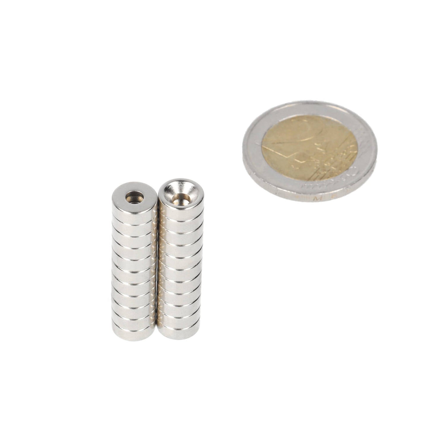 Neodymium Ringmagneet Ø8 x Ø6 x 3 mm N35 NiCuNi met boor-/verzinkgat Zuidpool - Magnetenspecialist Import & Export B.V.