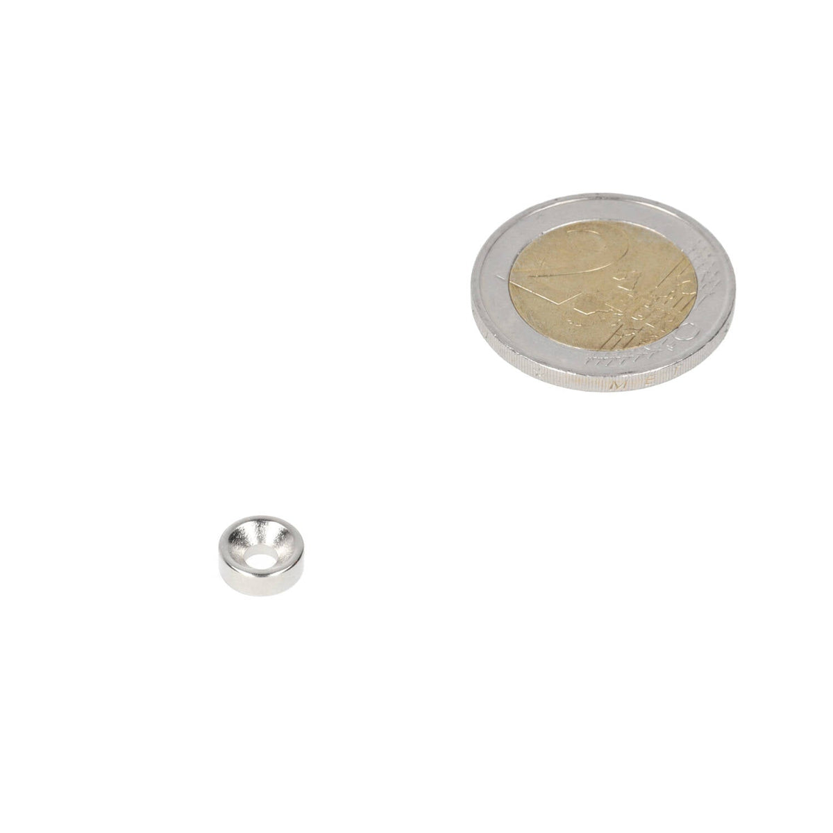 Neodymium Ringmagneet Ø8 x Ø6 x 3 mm N35 NiCuNi met boor-/verzinkgat Zuidpool - Magnetenspecialist Import & Export B.V.