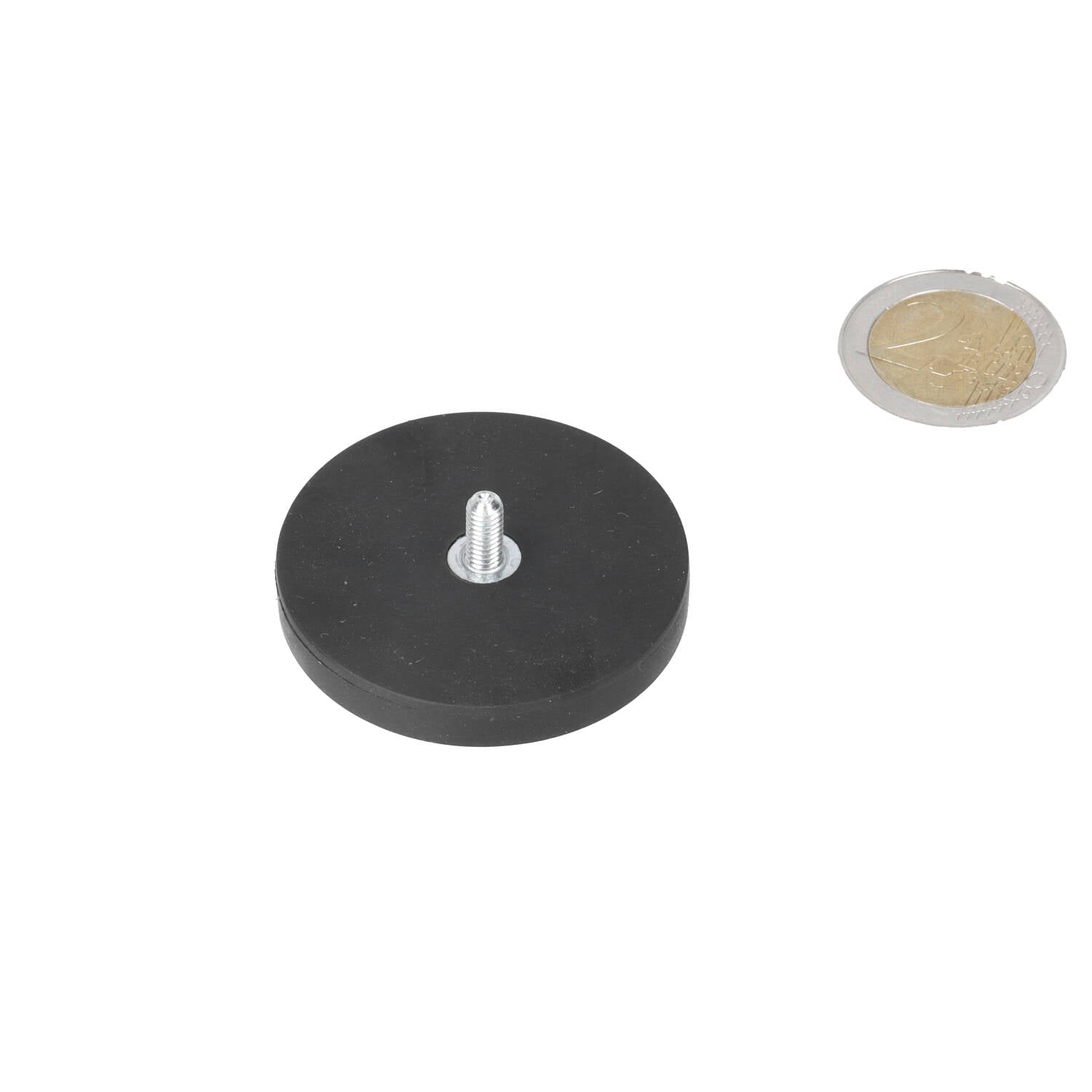 Neodymium Rubber Potmagneet Ø43 x 6 mm N40 draadstift M4 - Magnetenspecialist Import & Export B.V.