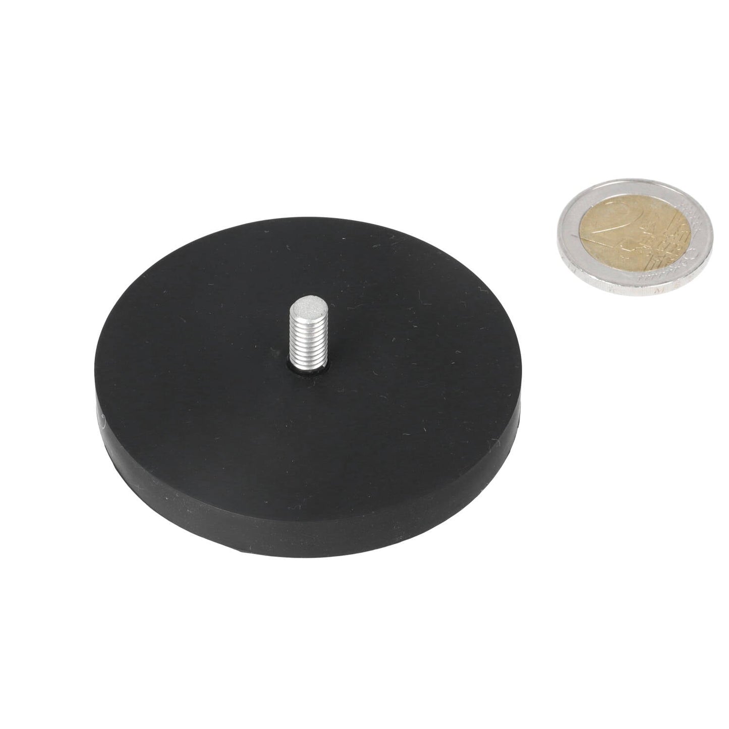 Neodymium Rubber Potmagneet Ø66 x 8,5 mm N40 draadstift M6 - Magnetenspecialist Import & Export B.V.