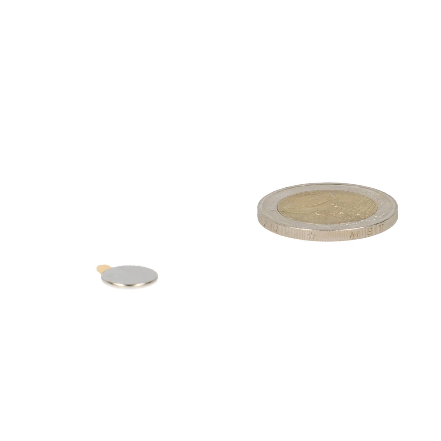 Neodymium Schijfmagneet Ø10 x 1 mm N45 NiCuNi zelfklevend - Magnetenspecialist Import & Export B.V.
