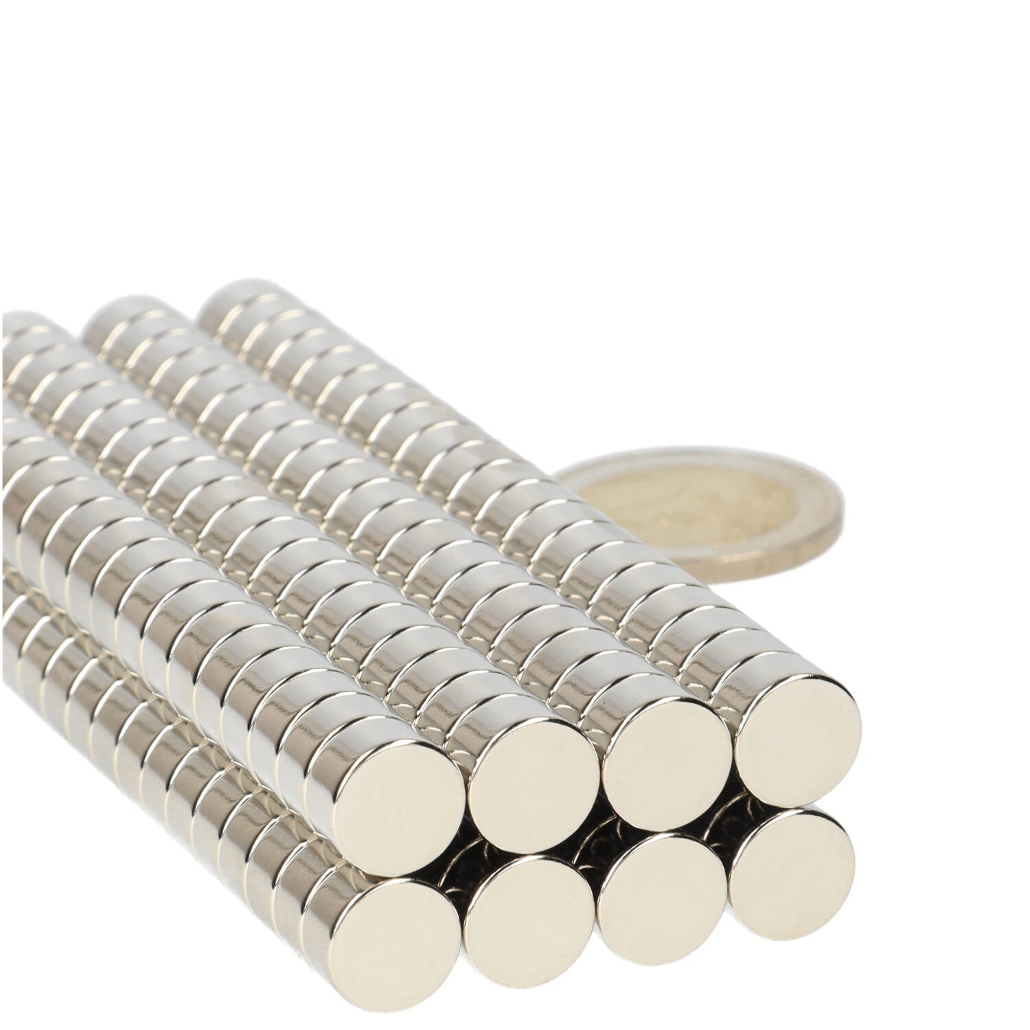 Neodymium Schijfmagneet Ø10 x 6 mm N45 NiCuNi - Magnetenspecialist Import & Export B.V.