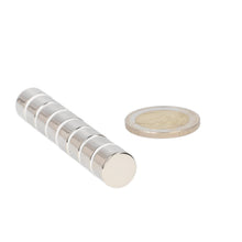 Neodymium Schijfmagneet Ø12 x 8 mm N48 NiCuNi - Magnetenspecialist Import & Export B.V.