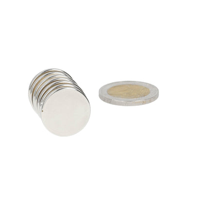 Neodymium Schijfmagneet Ø20 x 2 mm N48 NiCuNi - Magnetenspecialist Import & Export B.V.