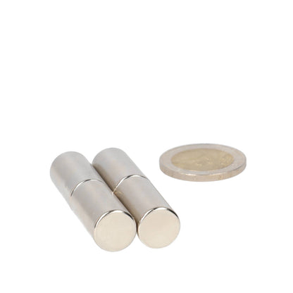 Neodymium Staafmagneet Ø12 x 25 mm N45 NiCuNi - Magnetenspecialist Import & Export B.V.