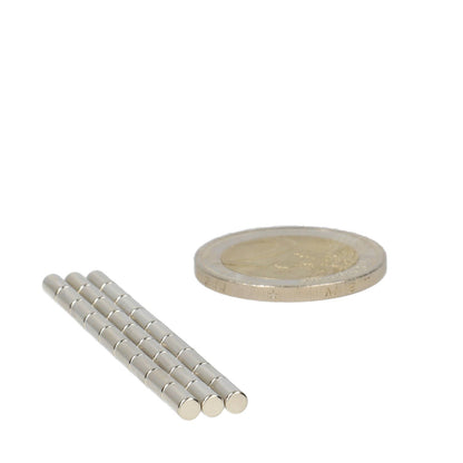 Neodymium Staafmagneet Ø3 x 6 mm N48 NiCuNi - Magnetenspecialist Import & Export B.V.