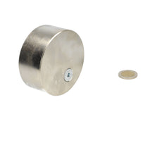 Neodymium Vismagneet Ø80 x 35 mm 400 kg Trekkracht NiCuNi – Set met 25 m Touw, Oogmoer, Bout en Musketon - Magnetenspecialist Import & Export B.V.