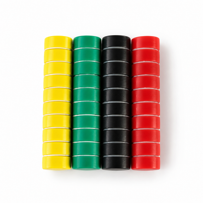 Office Set – 50 Strong Magnets for Whiteboards and Planning Boards (Ø25 x 3 mm)