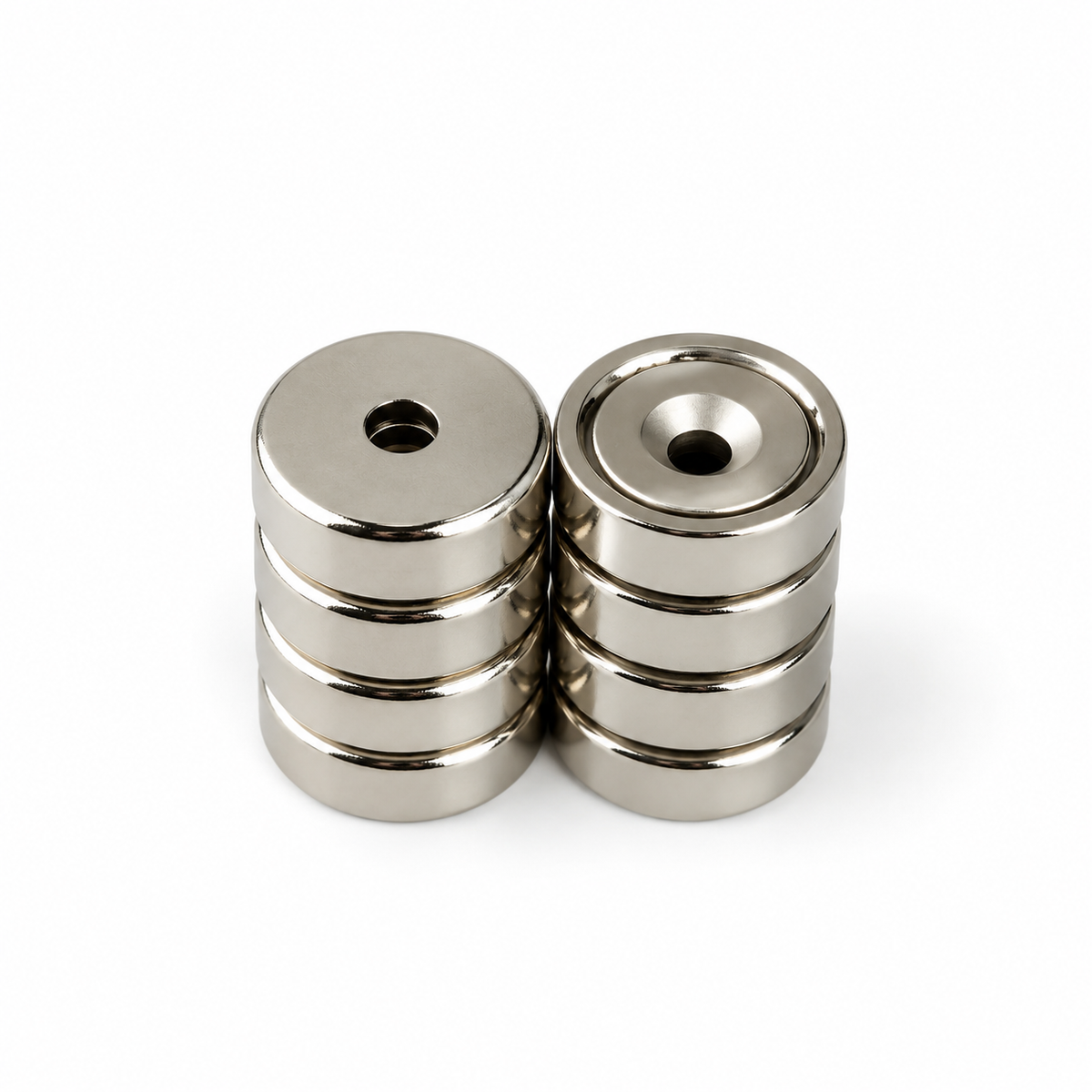 Inspectieluik set – 8 schroefbare magneten Ø16 mm met verzinkgat