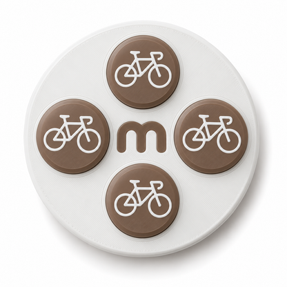 Cycling Race Number Magnets – Brown – Set of 8